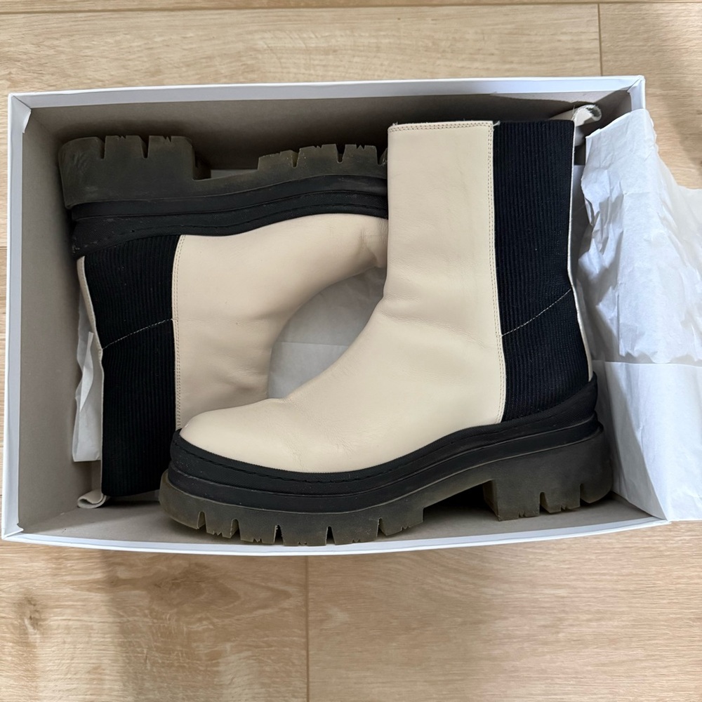 Maguire Sienna Cream Chelsea Lug Sole Boots - Women's Leather Boots - Picture 3 of 7